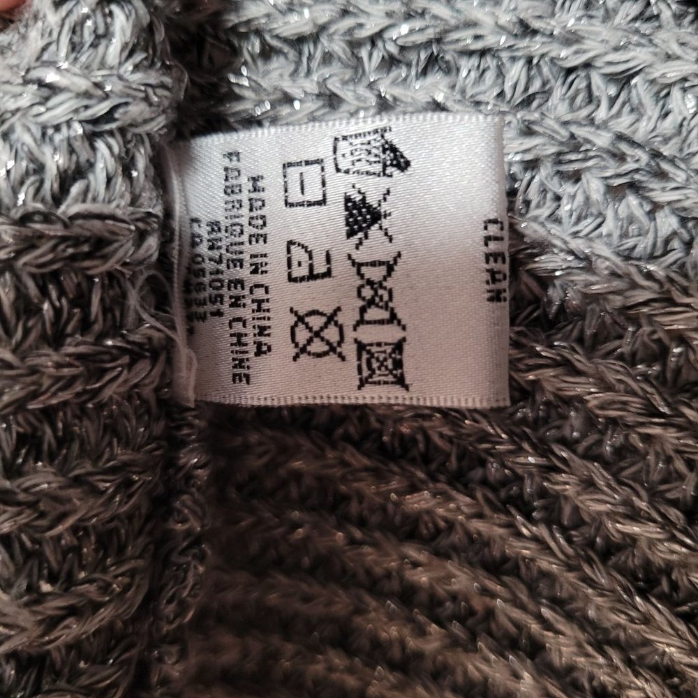 Cheryl Nash Silver Sparkle Cardigan Sweater - Picture 7 of 7